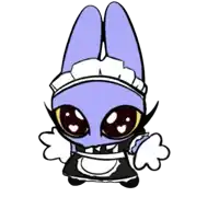 a cartoon drawing of a bunny wearing a maid outfit .