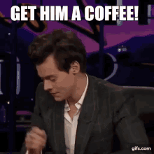 Harry Styles Coffee GIF - Harry Styles Coffee Scream GIFs