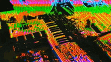 a rainbow colored image of a staircase with a rainbow of colors on it