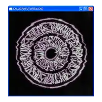 a computer screen displays a calligraphy futurism.exe program