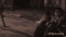 a black and white photo with the words clideo.com in the lower right corner