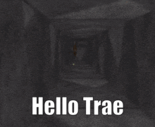 a horse in a cave with the words hello trae written below it