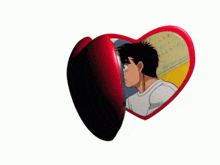 two hearts with a picture of a man on one and a picture of a girl on the other