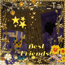 a picture of a minecraft character with the words best friends