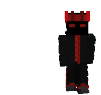 a minecraft character with a red crown on his head .