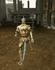 a video game character with a snake tail