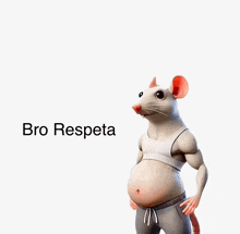 a cartoon mouse with a big belly and the words bro respecta behind it
