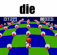 a screenshot of a video game with the word die on the bottom