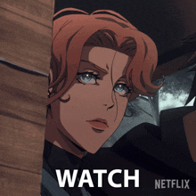 a poster for netflix shows a woman behind a wooden wall
