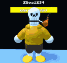 a cartoon character with the name zsea1234 written on it