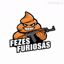 a cartoon drawing of a squirrel holding a gun with the letters a and b below it
