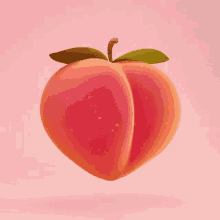 a peach with a thinking face and a hand on its chin
