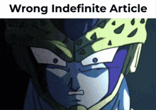 a picture of a cell with the words wrong indefinite article below it
