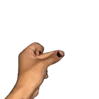 a close up of a person 's hand with a black nail polish