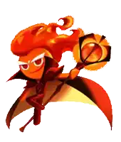 a cartoon character with a flame coming out of her hair