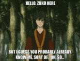 a cartoon character says hello zuko here but i guess you probably already know me sort of uh so ...