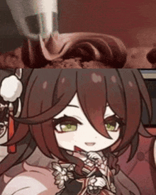 a close up of a person holding a knife next to a chocolate cake