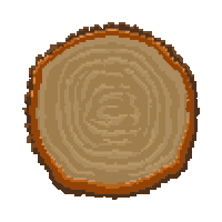 a pixel art of a tree stump with the words new post written on it
