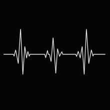 a heartbeat line on a black background