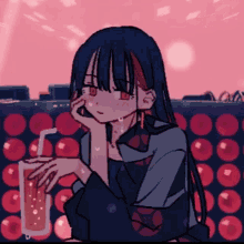 Anime Girl Chilling GIF - Anime Girl Chilling Soda GIFs