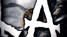 a drawing of a face with the letter a visible