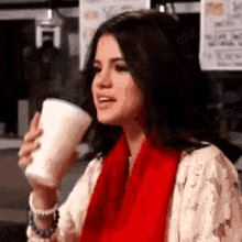 Selena Gomez Drinking Kale Juice GIF - Selena Gomez Drinking Kale Juice Grossed GIFs