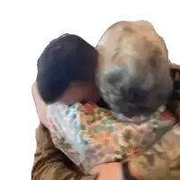 a man and a woman are hugging each other