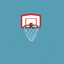 a basketball is going through a hoop with a green x in the middle