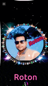 a picture of a man with the name roton written on it