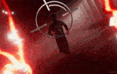 a silhouette of a man in a red room with the word kepler in the corner