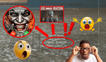 a man is looking at a screen with a picture of the joker and the words live jonkler reaction