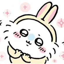 a cartoon drawing of a rabbit with a bunny ear .