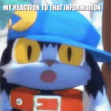 my reaction to that information klonoa funny gif