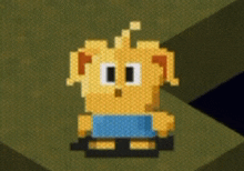 a pixel art drawing of a cartoon character