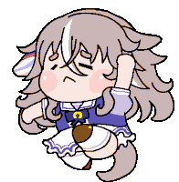 a pixel art drawing of a girl with long hair and a purple dress .