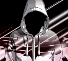 a drawing of a person wearing a hoodie with a shadow on their face