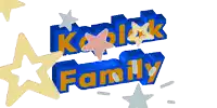 a blue and orange logo that says koplak family