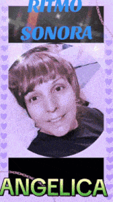 a picture of a woman with the name angelica on the bottom right