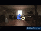 a cartoon of a room with a powerdirector watermark