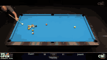 a pool table with the name owen on the top