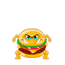 pixels pixel art burger hamburger sumo