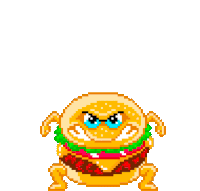 Pixels Pixel Art Sticker - Pixels Pixel Art Burger Stickers