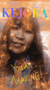 a picture of a woman with the words " you are amazing "