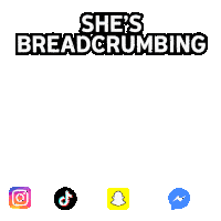 a cartoon of a man bending over with the words she 's breadcrumbing above him