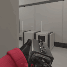 a video game screen shows a person holding a gun with the word inspect hand on it