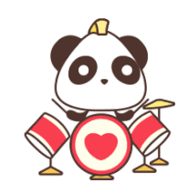 Drumming Panda Sticker - Drumming Panda Music Stickers