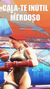 a video game character with the words cala-te inutil merdoso on the top