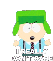 I Really Dont Care Kyle Broflovski Sticker - I Really Dont Care Kyle Broflovski South Park Stickers