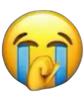 a yellow smiley face with blue tears coming out of it 's eyes