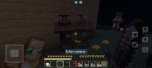 a screenshot of a minecraft game shows a villager standing next to another villager
